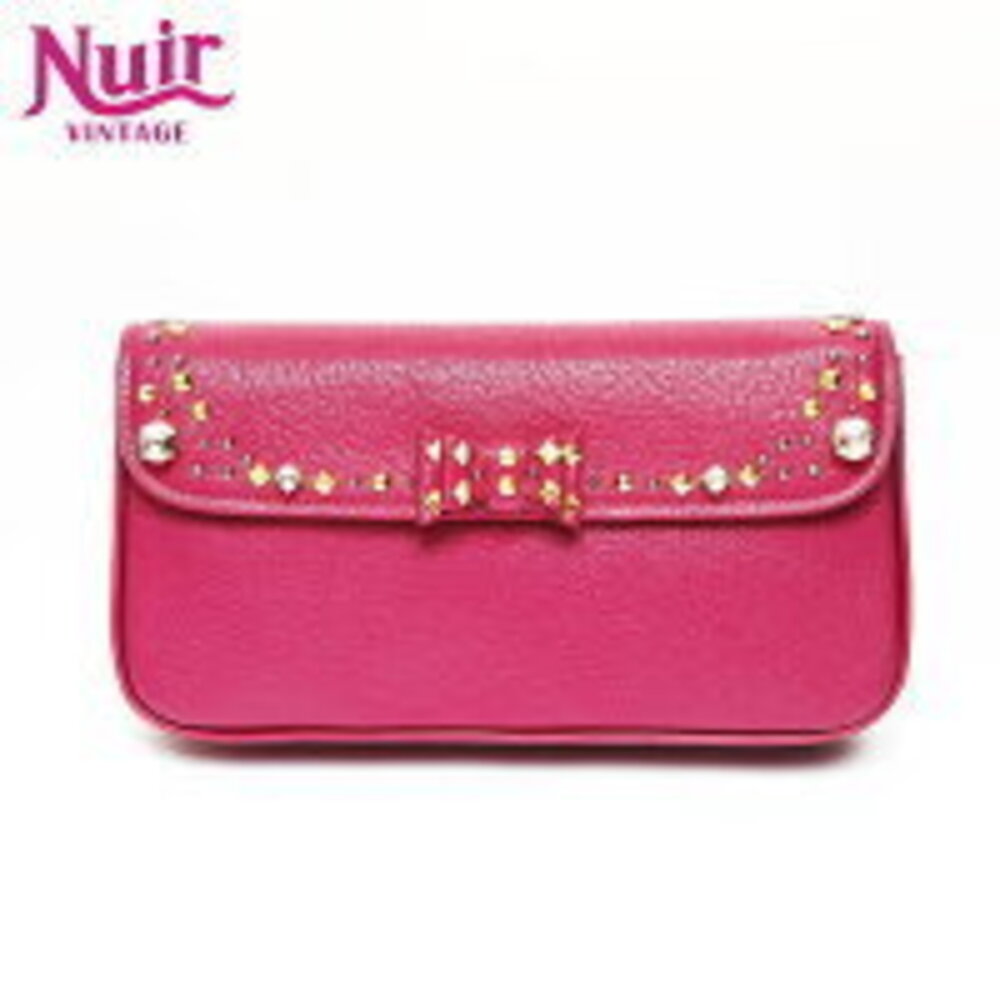 Miu Miu Studded Clutch Bag Purple